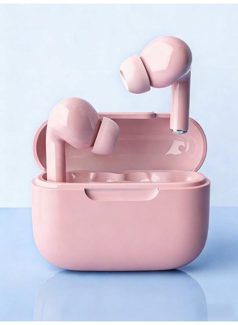 سماعات أذن لاسلكية بتقنية بلوتوث 5.3، صوت ستيريو عالي الدقة مع صوت جهير عميق 13 مم، ميكروفون بخاصية إلغاء الضوضاء، وقت تشغيل طويل، تحكم باللمس، سماعات أذن داخلية بتقنية TWS متوافقة مع هواتف آيفون وسامسونج وأندرويد، مناسبة للرياضة والألعاب. - Image 1