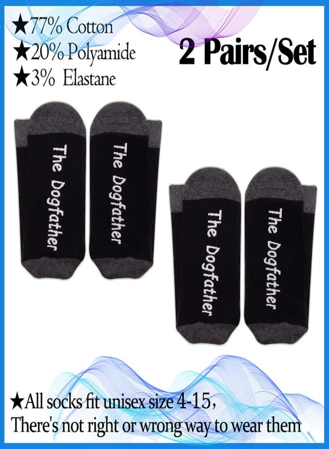 PXTIDY 2 Pairs Mens The Dogfather Socks Dog Father Dad Pet Owner Rescue Gift Best Dog Dad Ever Socks Father's Day Pet Lover Gifts (2pairs/set) - Image 2