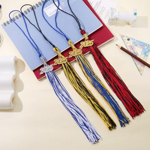 WanBigVa 2025 Graduation Tassels,12Pcs Cap Tassel Decoration with 2025 Year Gold Date Charms,Graduate Gifts for Ceremonies Souvenir High School,Gold - Image 3