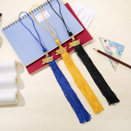 WanBigVa 2025 Graduation Tassels,12Pcs Cap Tassel Decoration with 2025 Year Gold Date Charms,Graduate Gifts for Ceremonies Souvenir High School,Gold - Image 4