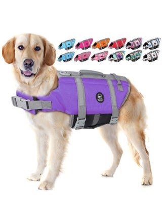 Dog Life Jacket, Lightweight Dog Life Vests with Rescue Handle for Small Medium and Large Dogs, Pet Safety Swimsuit Preserver for Swimming Pool Beach Boating, 2XL, Purple - pzsku/Z81E556A486C0EE0018F5Z/45/1743582360/82cab4ad-171c-4c54-bf6a-9b3a6e2cd63f