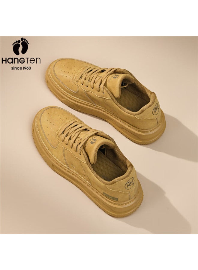 Hang Ten Men's Spring New Fashion Casual Breathable Durable Solid Color Thick Sole Sneakers - Image 4
