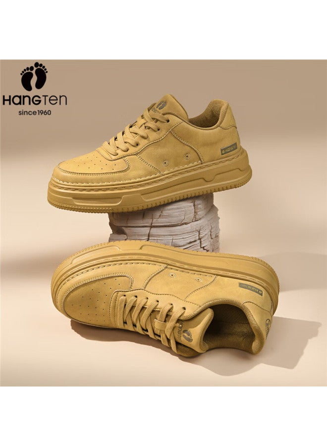 Hang Ten Men's Spring New Fashion Casual Breathable Durable Solid Color Thick Sole Sneakers - Image 3