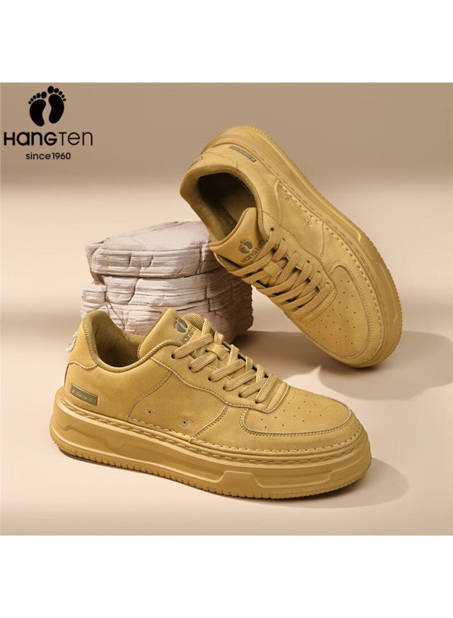 Hang Ten Men's Spring New Fashion Casual Breathable Durable Solid Color Thick Sole Sneakers - Image 1