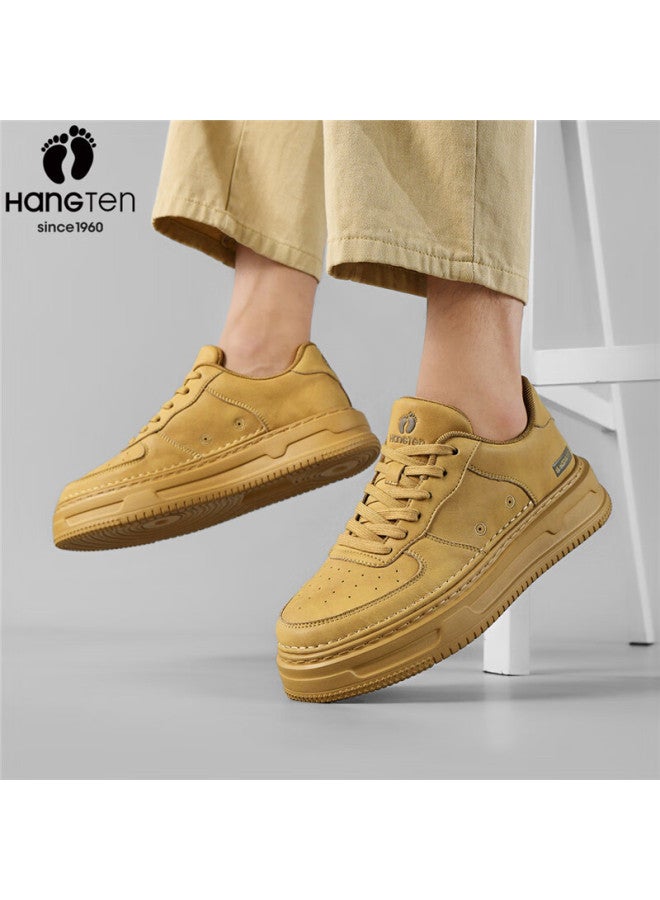 Hang Ten Men's Spring New Fashion Casual Breathable Durable Solid Color Thick Sole Sneakers - Image 2