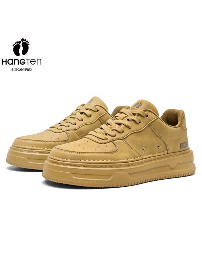 Hang Ten Men's Spring New Fashion Casual Breathable Durable Solid Color Thick Sole Sneakers - Image 5