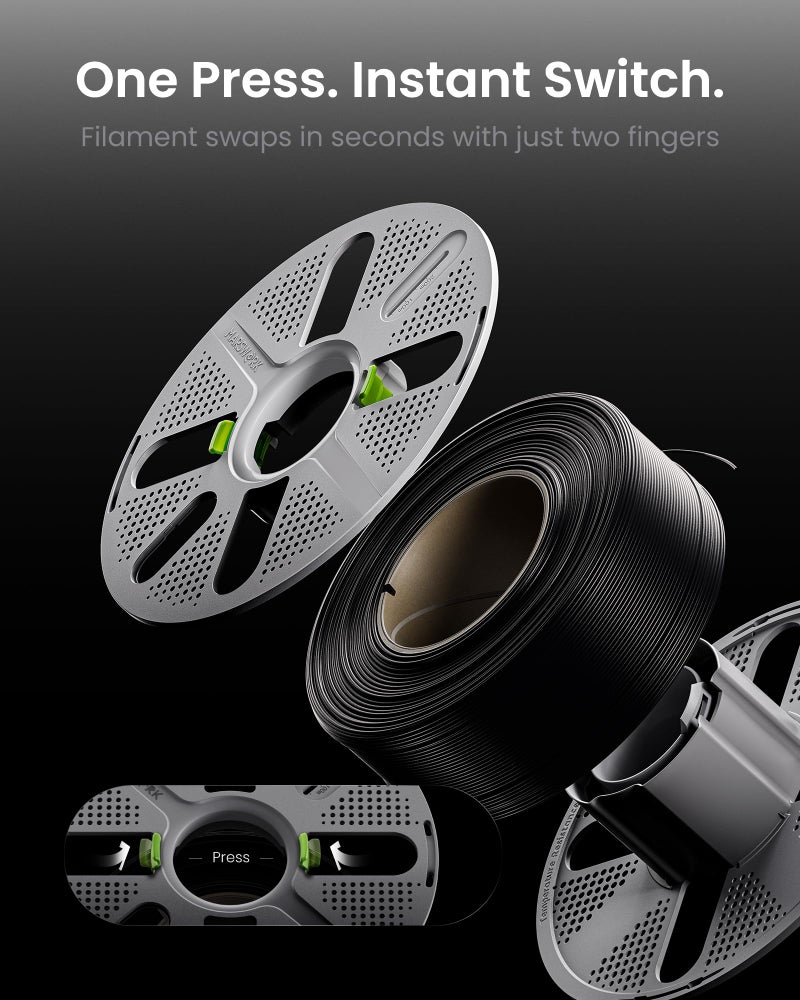 MarsWork Quick-Swap Reusable Spool for Refill Filament, Two-Finger Press Design, Compatible with Bambu Lab 3D Printers - Image 2