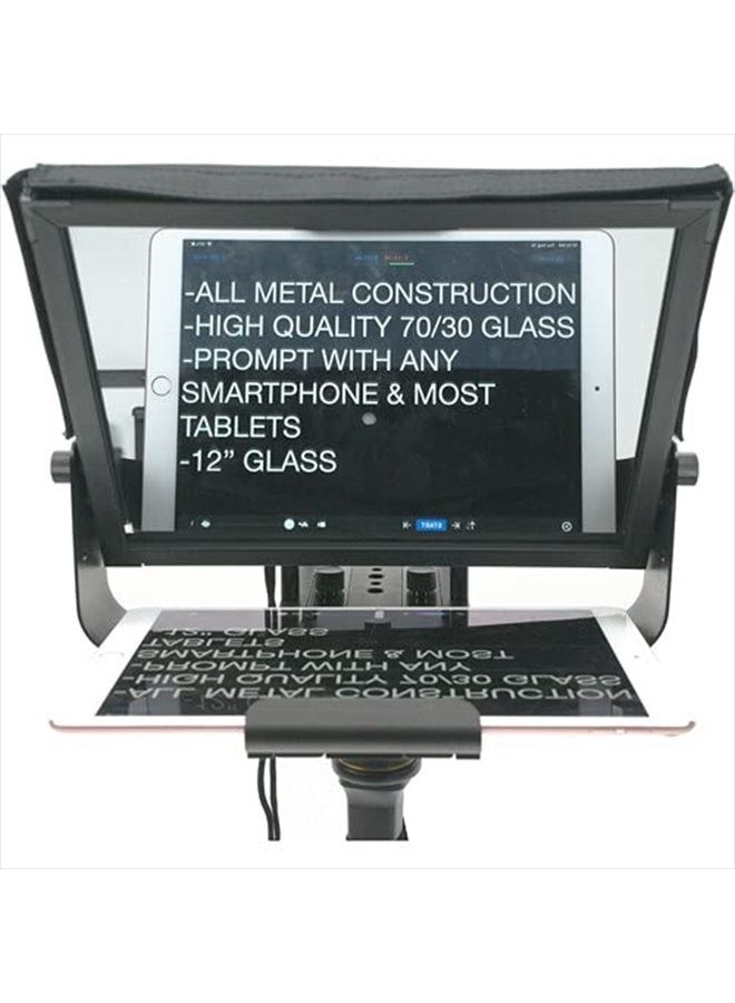 Glide Gear TMP100 Adjustable iPad/ Tablet/ Smartphone Teleprompter Beam Splitter 70/30 Glass w/ Carry Case No Plastic All Metal / No Assembly Required - Image 4