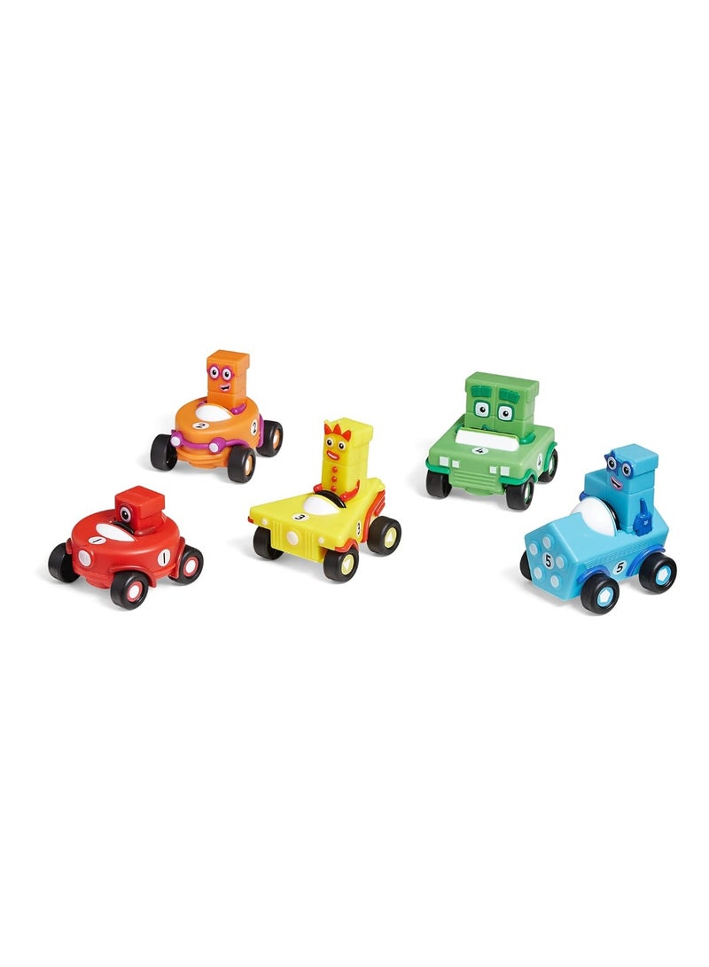 Learning Resources Numberblocks Mini Vehicle Set - 5 Pack Cars - Numberblocks Gifts - Vehicles Feature Wheels That Spin, Learn to Count 1-5, 3+ Years - Image 1