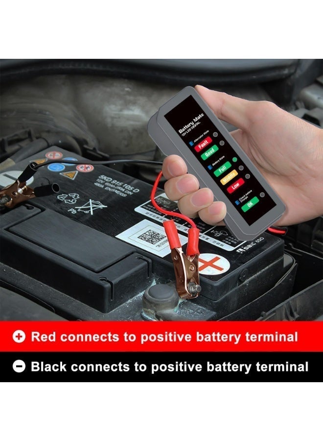 Valiant Glow 12V Car Battery Tester, Automotive Digital Battery Alternator Tester with LED Indication, Detector Checker to Test Battery Condition & Alternator Charging, Car Accessories - Image 2