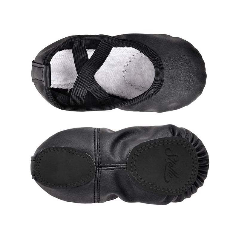 Stelle Ballet Shoes for Girls Toddler Ballet Slippers Soft Leather Boys Dance Shoes for Toddler/Little Kid/Big Kid (Black, 12ML) - Image 4