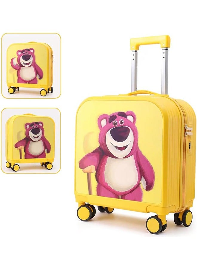 JCB CHIC حقيبة أطفال بعجلات مقاس 20 بوصة متدرجة بأنماط كرتونية ثلاثية الأبعاد للأطفال حقيبة سفر للأولاد والبنات حقيبة أمتعة متدحرجة مع قفل للطلاب والمراهقين حقيبة صغيرة بعجلات تحمل على حقيبة للمدرسة الداخلية - Image 1