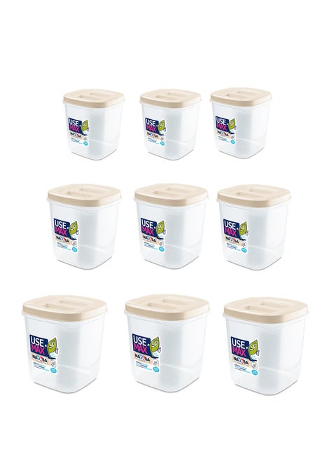 Nayasa Use Max Cont Set 3Pc,(5+7.5+10 ML), Organize and Elevate Your Kitchen with Stylish, Space-Saving, and Versatile Storage Solution, Beige