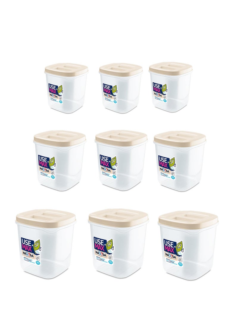 NAYASA - Nayasa Use Max Cont Set 3Pc,(5+7.5+10 ML), Organize and Elevate Your Kitchen with Stylish, Space-Saving, and Versatile Storage Solution, Beige - Image 1