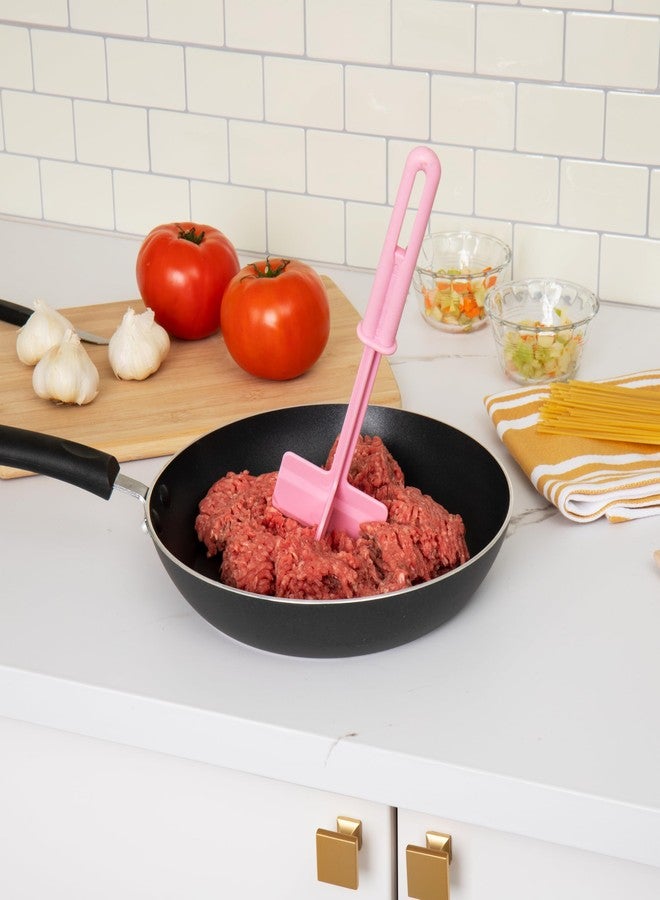 Mind Reader Meat Chopper Spatula, Heat Resistant Kitchen Tool for Mixing, Cutting, Mashing, Dicing Ground Beef, Avocado, Pack of 2, Nylon, Pink - Image 2
