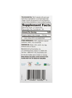 ENZYMEDICA Enzymedica, Apple Cider Vinegar with the Mother, 710 mg, 60 Capsules (355 mg per Capsule)  - Image 2