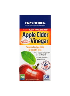 ENZYMEDICA Enzymedica, Apple Cider Vinegar with the Mother, 710 mg, 60 Capsules (355 mg per Capsule)  - Image 1