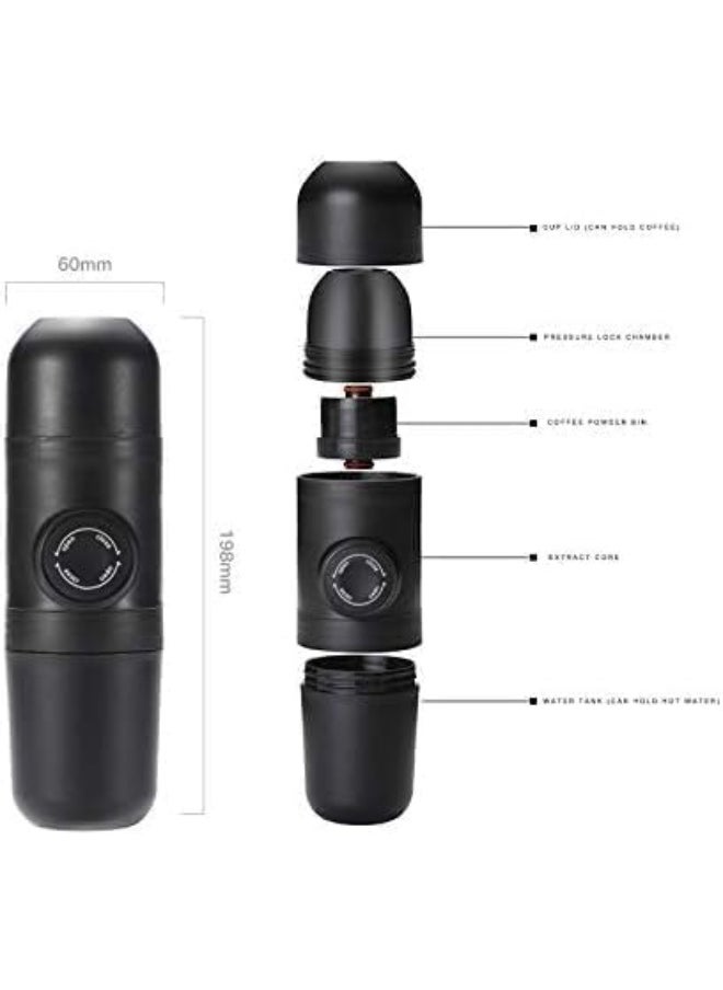 Generic - Portable Manual Espresso Maker, Hand-Operated Coffee Press, Black - Image 1