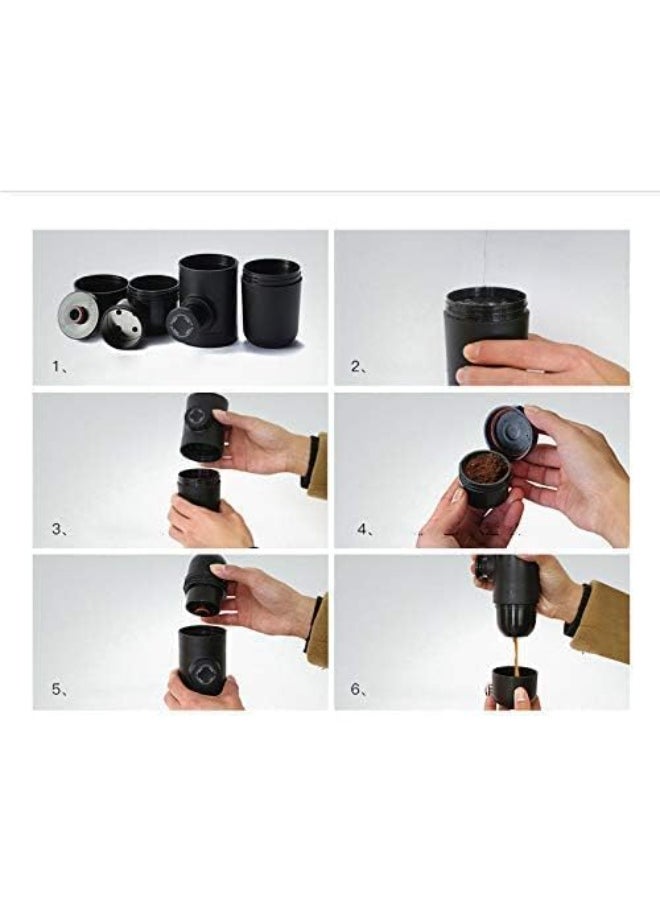 Generic - Portable Manual Espresso Maker, Hand-Operated Coffee Press, Black - Image 1