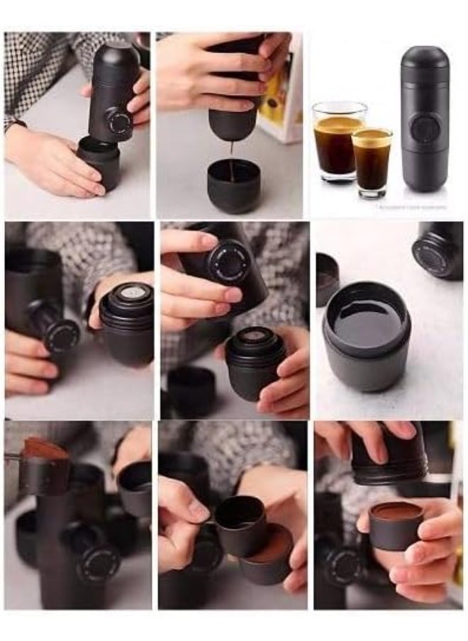 Generic - Portable Manual Espresso Maker, Hand-Operated Coffee Press, Black - Image 1