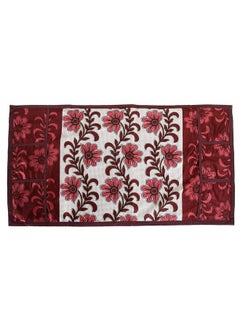 Kuber Industries Kuber Industries Floral Print Fridge Cover With Side Pockets|Fridge Top Cover|Refrigerator Cover|Washable Cotton Material|6 Utility Pockets (Cream & Red)  - Image 2