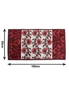 Kuber Industries Kuber Industries Floral Print Fridge Cover With Side Pockets|Fridge Top Cover|Refrigerator Cover|Washable Cotton Material|6 Utility Pockets (Cream & Red)  - Image 5
