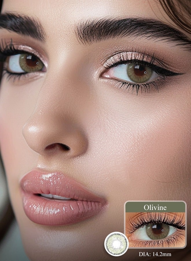 سيدة جديدة عدسات فريش ليدي Olive Green ملونة 14.20 مم سنوية – مظهر طبيعي لتكبير العين، مثالية للمكياج والحفلات والهدايا في المناسباتعدسات فريش ليدي Olive Green ملونة 14.20 مم سنوية – مظهر طبيعي لتكبير العين، مثالية للمكياج والحفلات والهدايا في المناسبات - Image 1