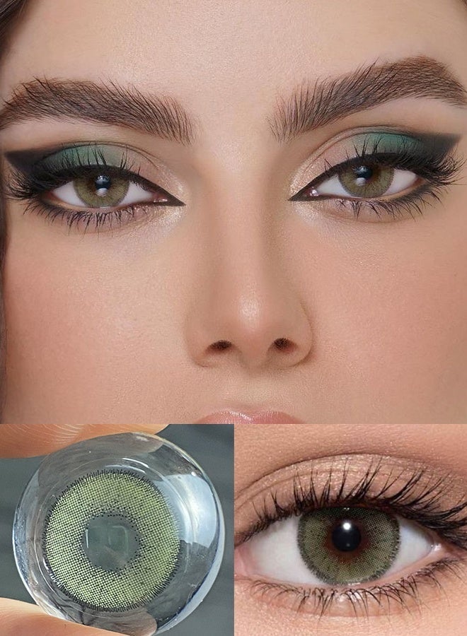 سيدة جديدة عدسات فريش ليدي Olive Green ملونة 14.20 مم سنوية – مظهر طبيعي لتكبير العين، مثالية للمكياج والحفلات والهدايا في المناسباتعدسات فريش ليدي Olive Green ملونة 14.20 مم سنوية – مظهر طبيعي لتكبير العين، مثالية للمكياج والحفلات والهدايا في المناسبات - Image 2