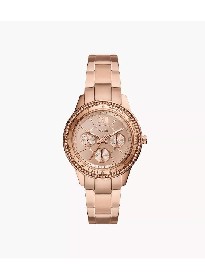 سعر ومواصفات فوسيل Women Stainless Steel Chronograph Wrist Watch ES5106 (N70338756V) على Noon EG