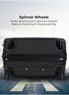 VIPTOUR 3 Piece ABS Hardside Trolley Luggage Set Spinner Wheels With Number Lock 20/24/28 Black  - Image 5