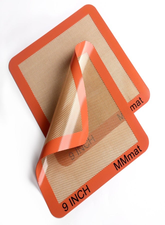 MMmat Silicone Baking Mats Set of 2 Square Non-Stick Reusable Air Fryer Linner - Best German Silicone - 9 inch - Image 2