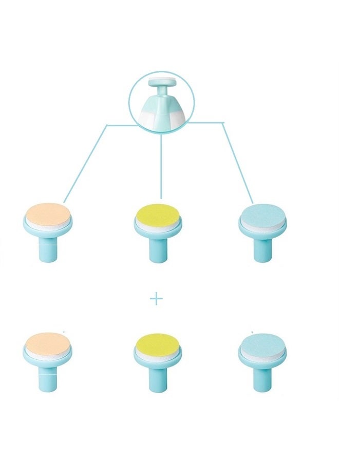 Jaybva Replacement Pads Refills for Electric Baby Nail Trimmer - Jaybva 6PCS Replacement Grinding Heads Polish Disc for Standard Nail File Clippers Cutter Kit Blue Pink Yellow - Image 4