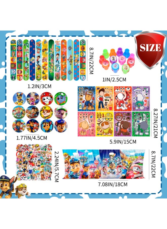 ILovhaprty Paw Patrol Party Favors for 12 Guests, 114pcs Pup Party Favors packs - Paw Patrol Gift Bag Badge Seal Slap Bands Sticker etc Pup-Themed Party Favors for Kids - Image 2