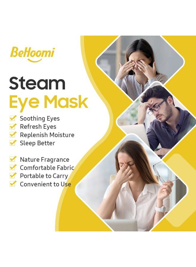 BeHoomi 30Packs Steam Eye Mask, Heated Eye Mask Warm Compress for Eyes, Self Heating Warm Eye Masks Disposable Steam Mask for Home Sleep, Spa, Travel Essentials & Relaxation Gifts (Lemongrass) - Image 3