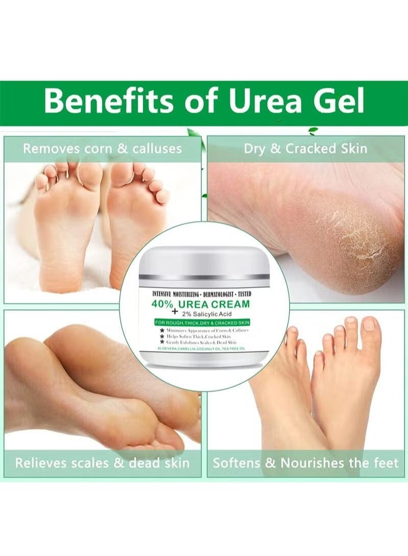 Crazylife Urea Cream 40 Percent for Feet Maximum Strength with 2% Salicylic Acid,Hand & Foot Cream for Dry Cracked Hands,Elbows, Feet, Heels, Knees  - Image 2