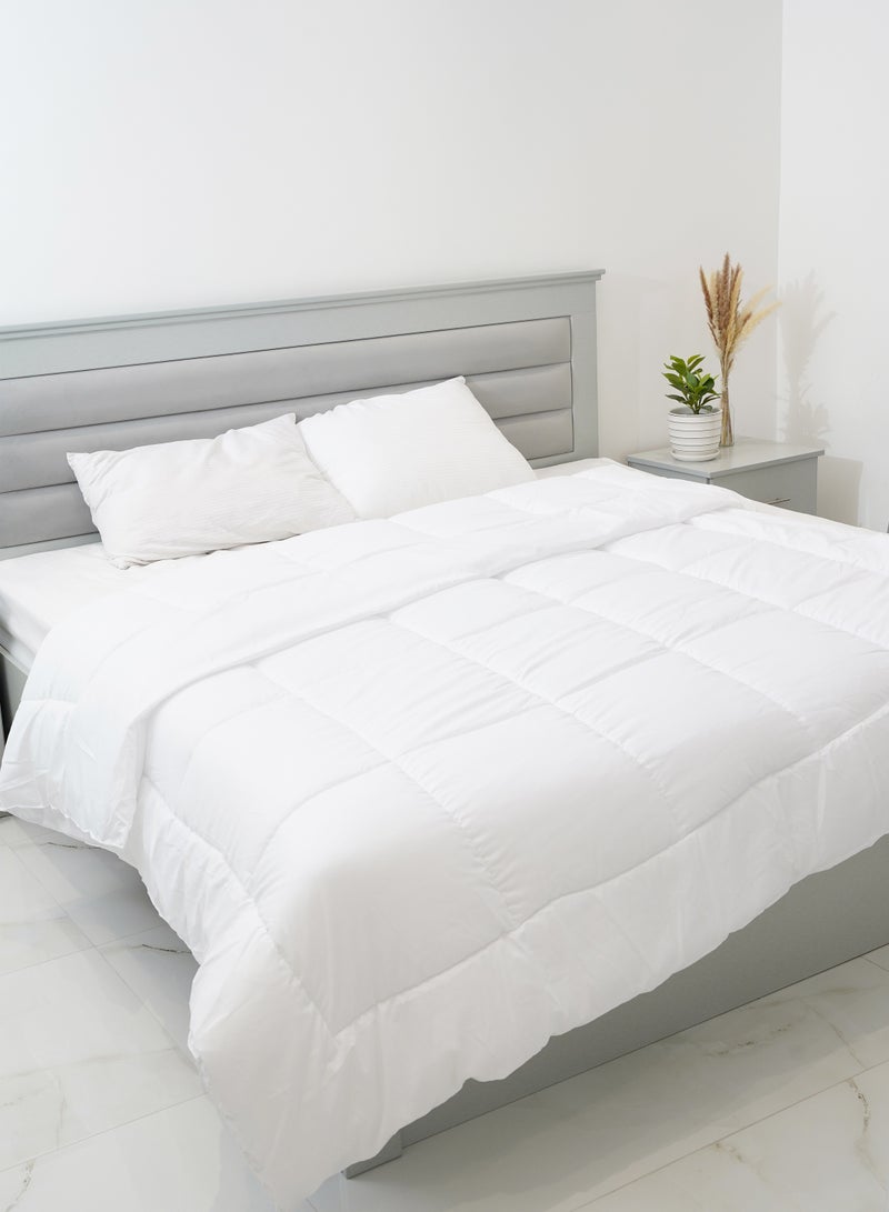 طاب مساؤك لحاف ناعم صلب حجم كينج ستوكات أبيض 240 × 220 سم - Image 2