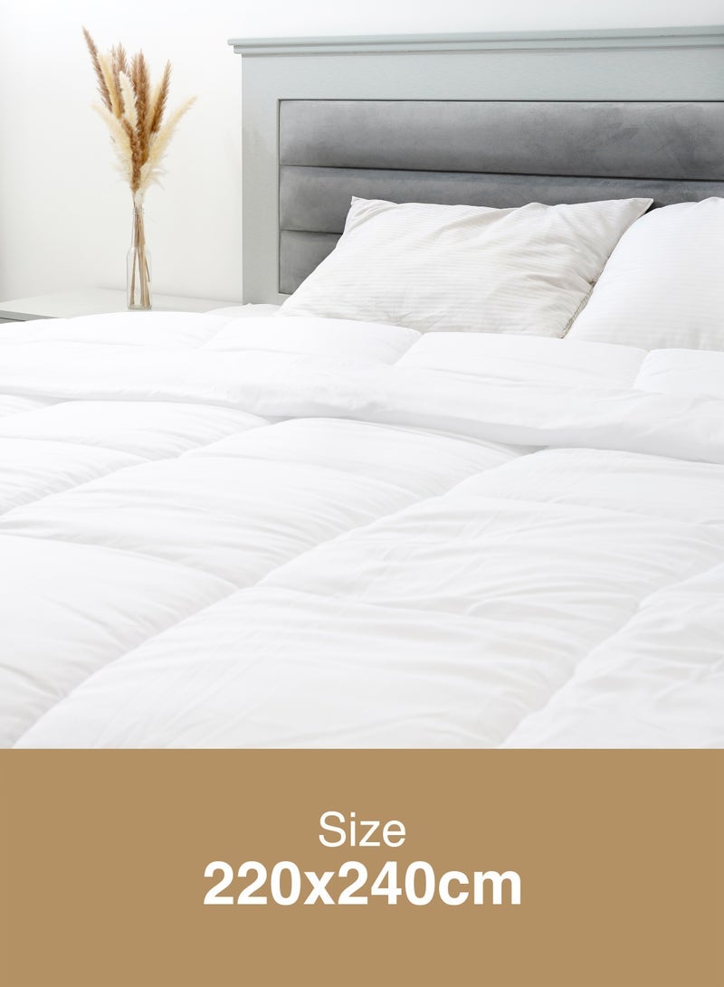 طاب مساؤك لحاف ناعم صلب حجم كينج ستوكات أبيض 240 × 220 سم - Image 3