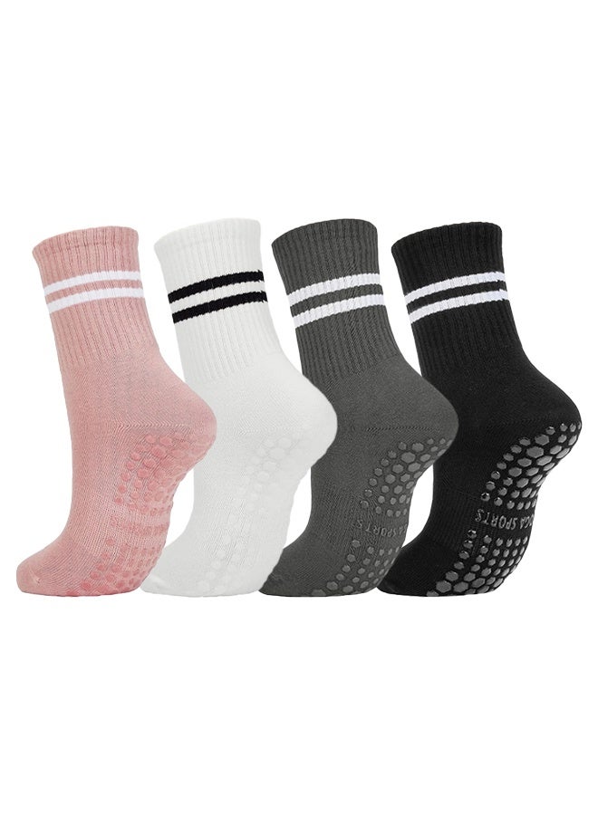 Anti-slip Yoga Socks - Long Floor Socks 4-Pair Pack - Image 1