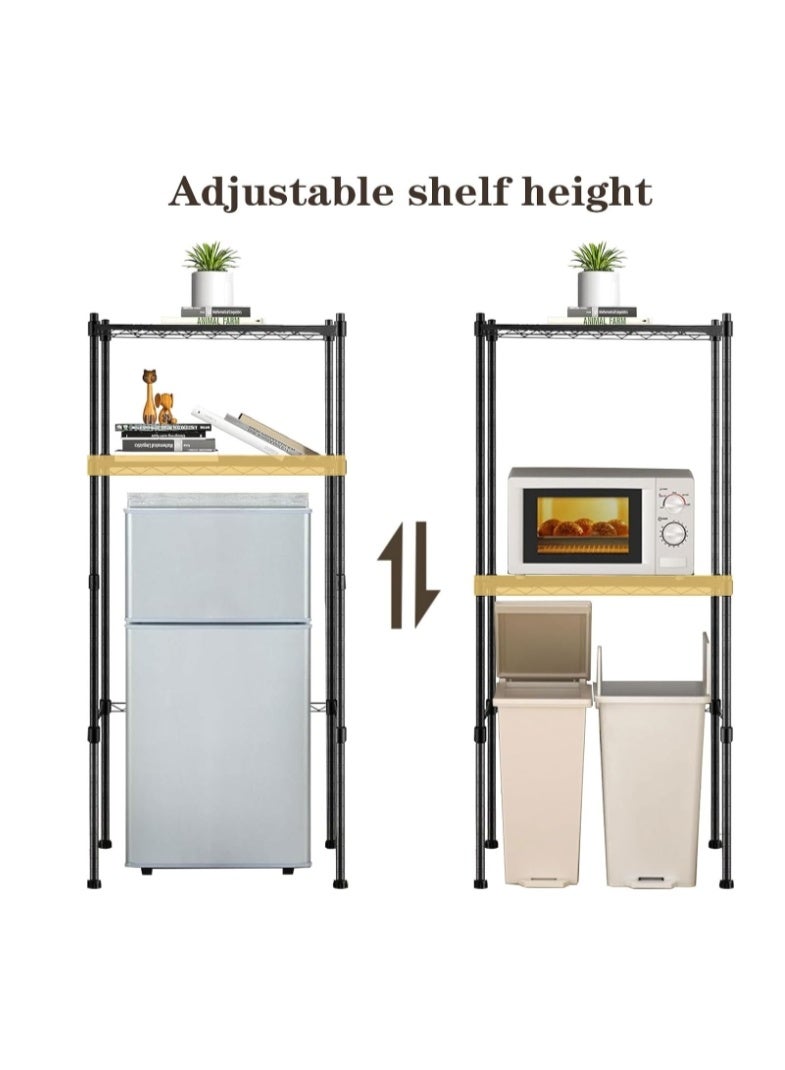 فورثكان رف صغير للثلاجة، رف مطبخ معدني، رف قائم، رف شبكي قابل لتعديل الارتفاع، رف أعلى الثلاجة، منظم تخزين متعدد الاستخدامات، مناسب لمختلف مناطق المعيشة - Image 4