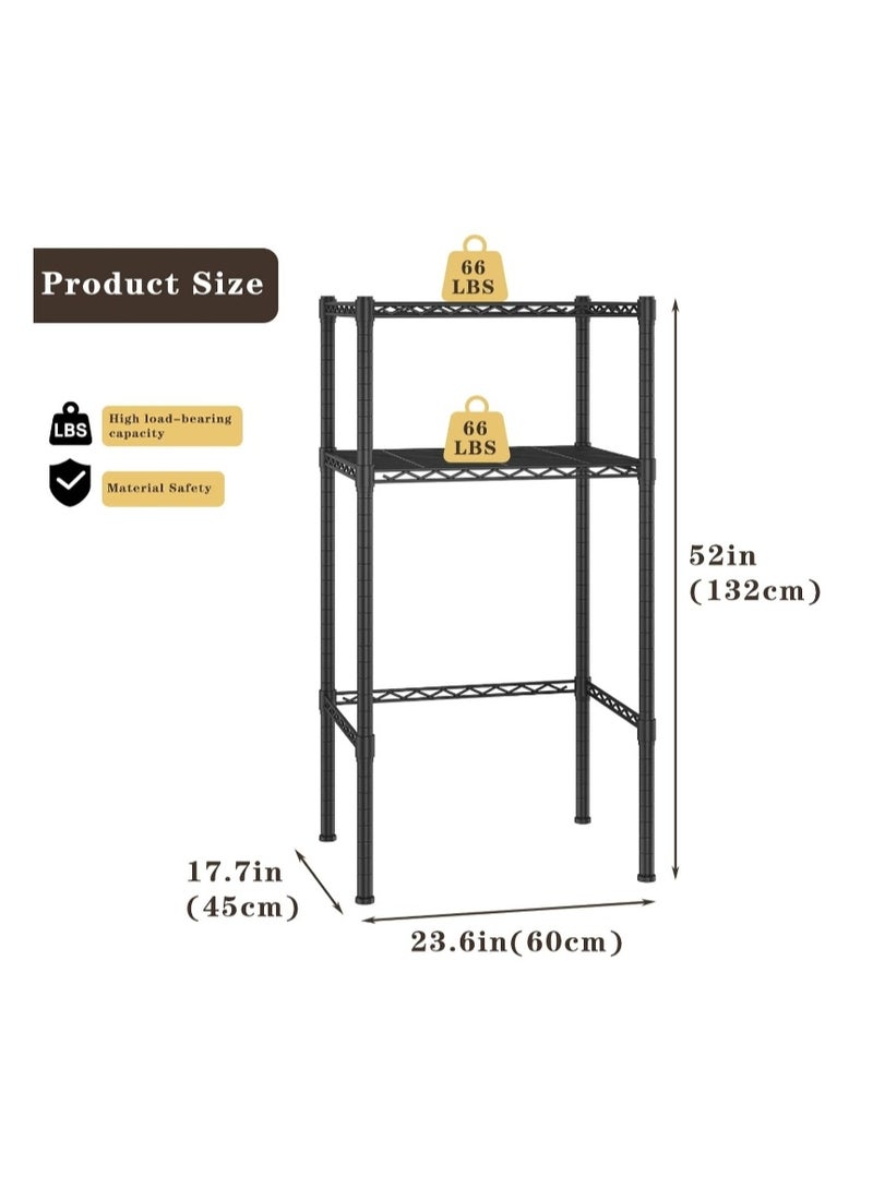 فورثكان رف صغير للثلاجة، رف مطبخ معدني، رف قائم، رف شبكي قابل لتعديل الارتفاع، رف أعلى الثلاجة، منظم تخزين متعدد الاستخدامات، مناسب لمختلف مناطق المعيشة - Image 2