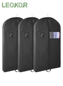 LEOKOR 3 PCS Garment Bags For Travel, Heavy Duty Garment Bag For Clothes Closet Storage, Gusseted Hanging Garment Bags for Men Suit Cover With Handles for Clothes, Coats, Jackets, Shirts  - Image 1