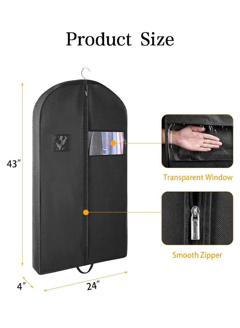 3 PCS Garment Bags For Travel, Heavy Duty Garment Bag For Clothes Closet Storage, Gusseted Hanging Garment Bags for Men Suit Cover With Handles for Clothes, Coats, Jackets, Shirts