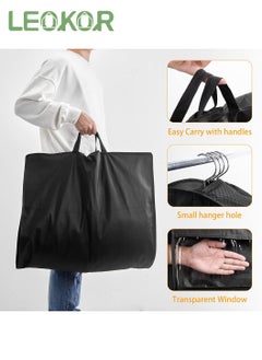LEOKOR 3 PCS Garment Bags For Travel, Heavy Duty Garment Bag For Clothes Closet Storage, Gusseted Hanging Garment Bags for Men Suit Cover With Handles for Clothes, Coats, Jackets, Shirts  - Image 2