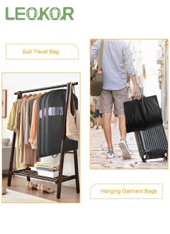 LEOKOR 3 PCS Garment Bags For Travel, Heavy Duty Garment Bag For Clothes Closet Storage, Gusseted Hanging Garment Bags for Men Suit Cover With Handles for Clothes, Coats, Jackets, Shirts  - Image 4
