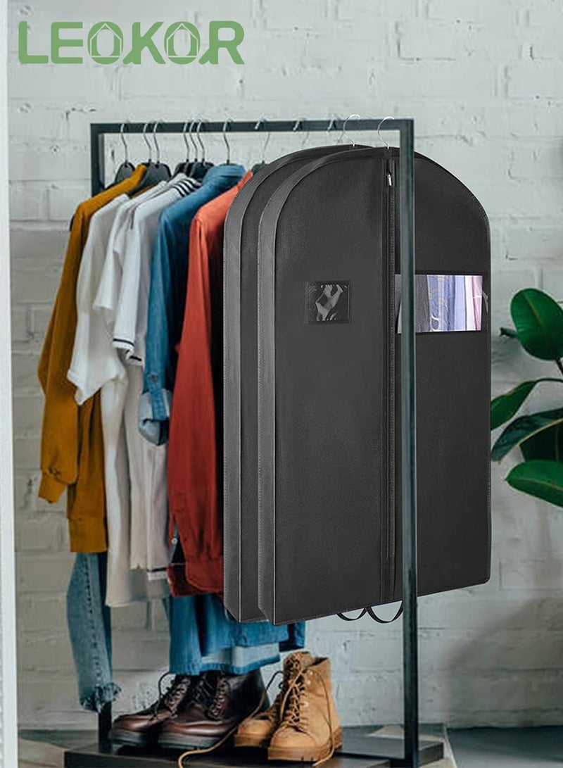 3 PCS Garment Bags For Travel, Heavy Duty Garment Bag For Clothes Closet Storage, Gusseted Hanging Garment Bags for Men Suit Cover With Handles for Clothes, Coats, Jackets, Shirts