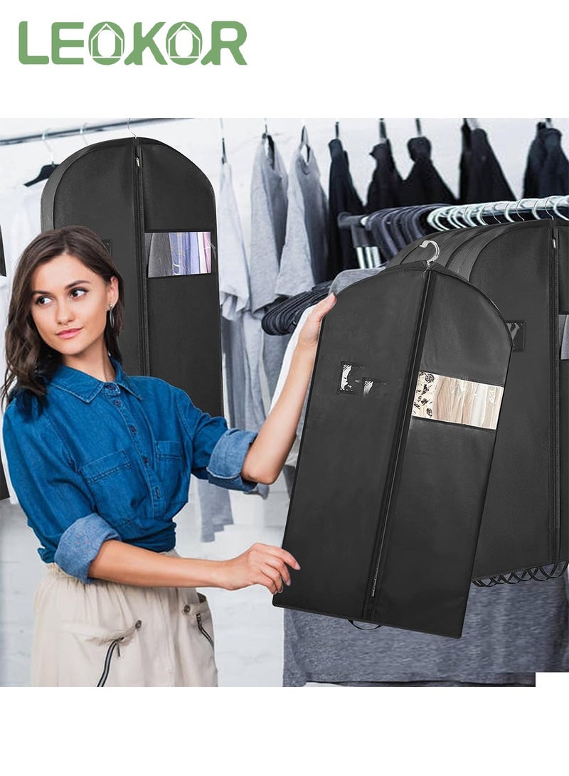 3 PCS Garment Bags For Travel, Heavy Duty Garment Bag For Clothes Closet Storage, Gusseted Hanging Garment Bags for Men Suit Cover With Handles for Clothes, Coats, Jackets, Shirts