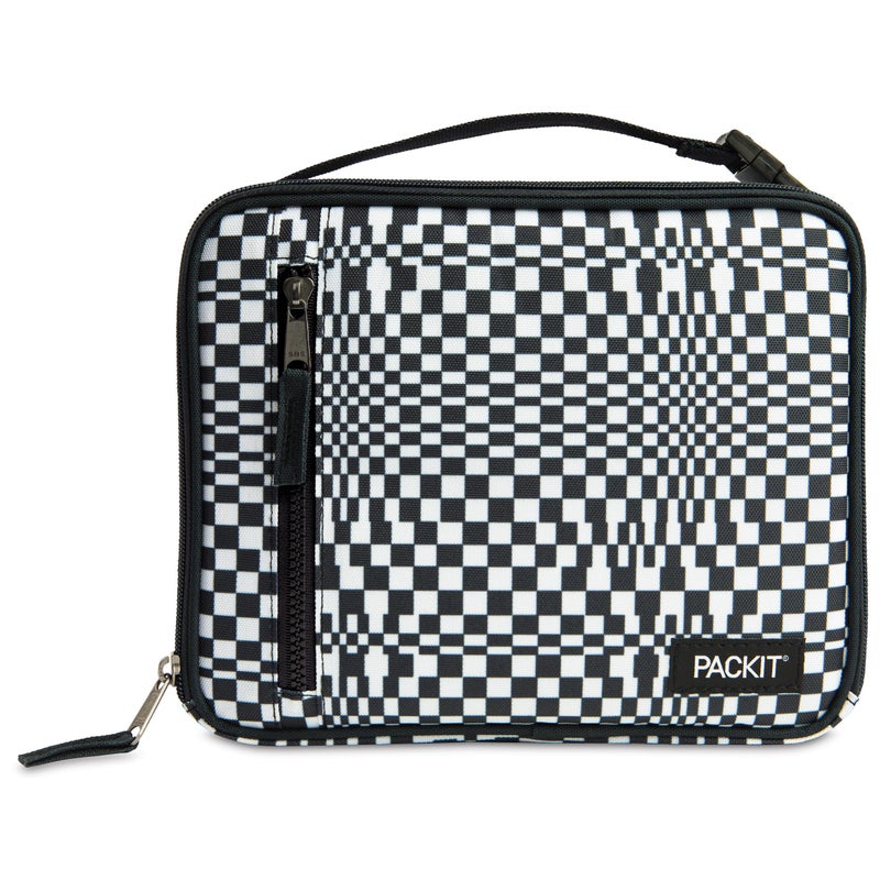 PackIt Freezable Classic Lunch Box  Checked Out  Built with EcoFreeze Technology  Collapsible  Reusable  Zip Closure With Zip Front Pocket and Buckle Handle  Perfect for School Lunches - Image 1