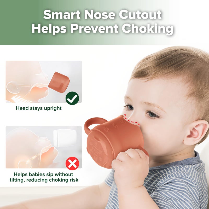 haakaa Silicone Baby Training Cup, Toddler Learning Open Cup for Baby 6 Months+, Drop-Proof BPA Free, 5 Ounce (Red) - Image 3