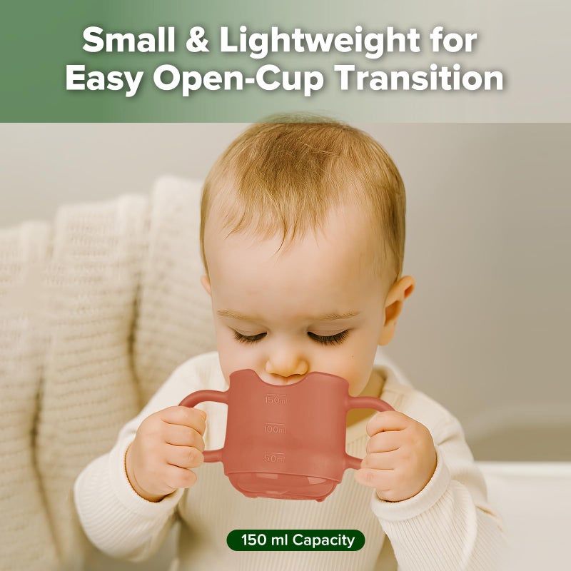 haakaa Silicone Baby Training Cup, Toddler Learning Open Cup for Baby 6 Months+, Drop-Proof BPA Free, 5 Ounce (Red) - Image 2