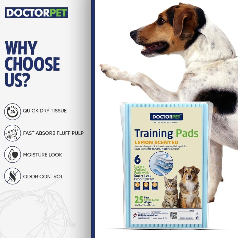 DoctorPet Doctor Pet Lemon Scented Training Pads - Extra Large - Image 2